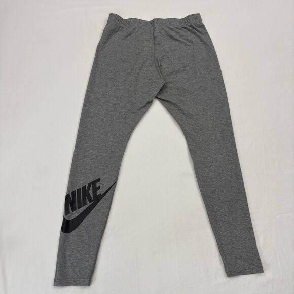 Nike Pants - Nike Womens Leggings Gray Regular Fit Sz L Athletic Logo Athleisure Sport Cotton